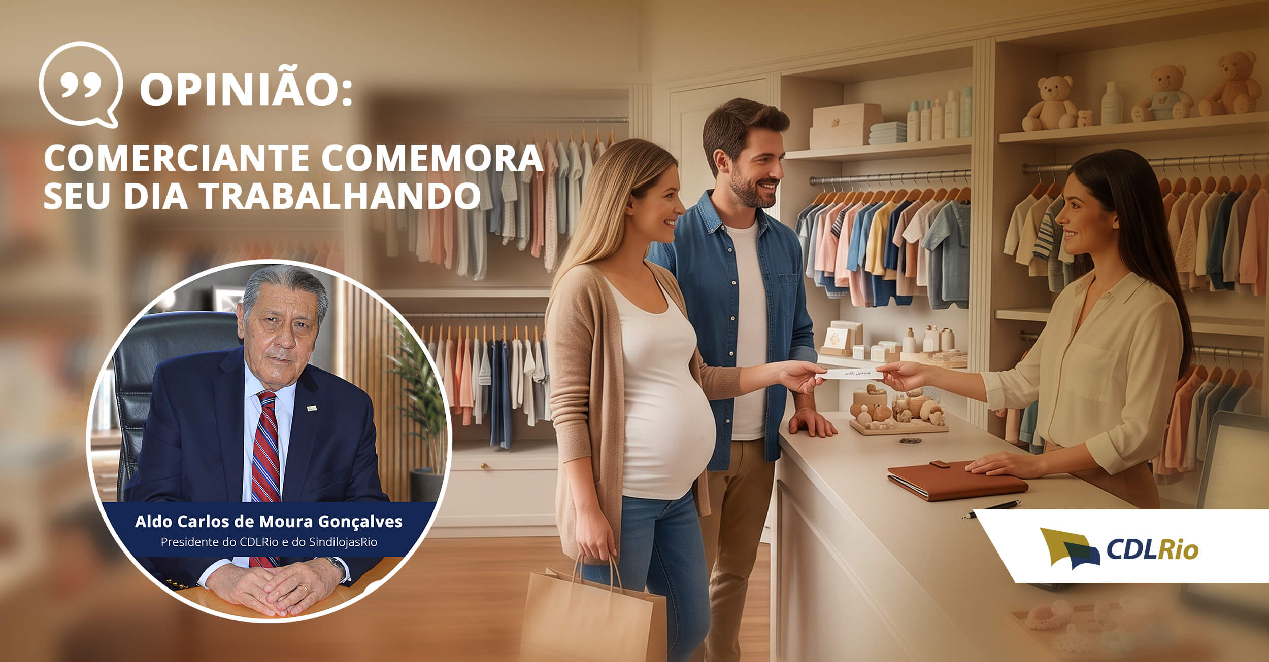 Imagem de abertura do artigo: Comerciante comemora seu dia trabalhando